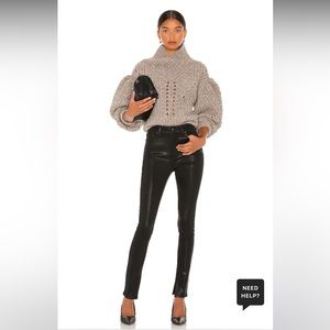 Rae High Rise Ankle Skinny in Coated Black